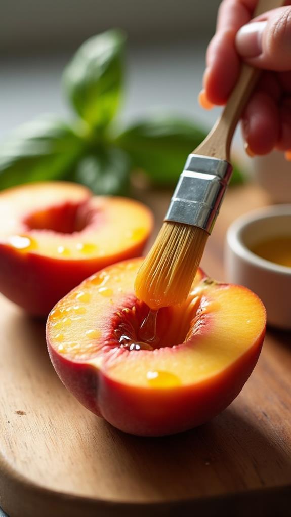 oil brushed peaches preparation