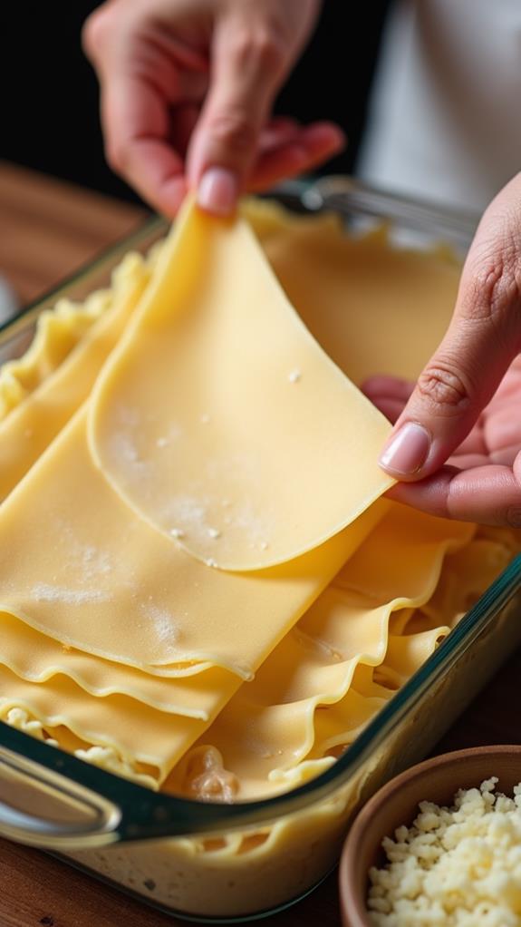 pasta layers with sauce