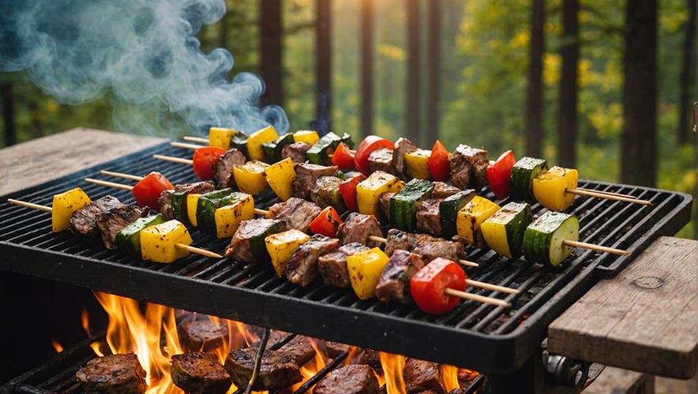 perfectly cooked skewered dishes