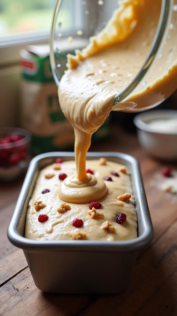 pour batter into pan