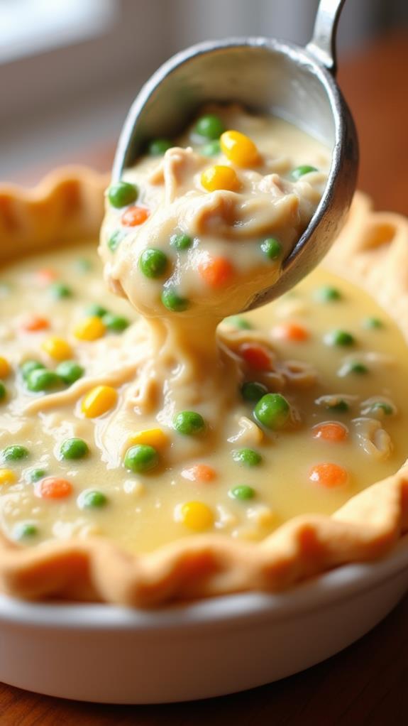 pour filling into crust