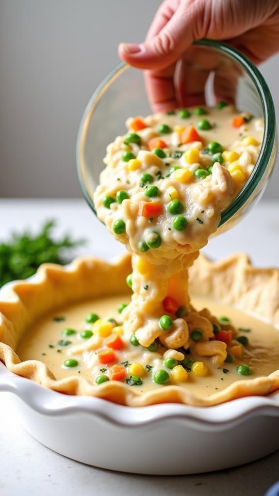 pour filling into crust