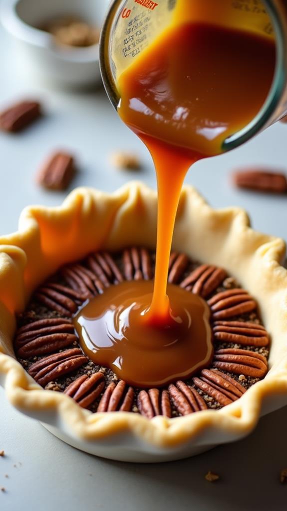 pour filling into crust