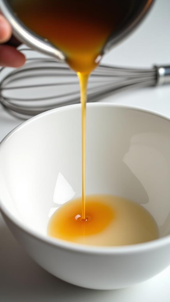 pour syrup into vanilla