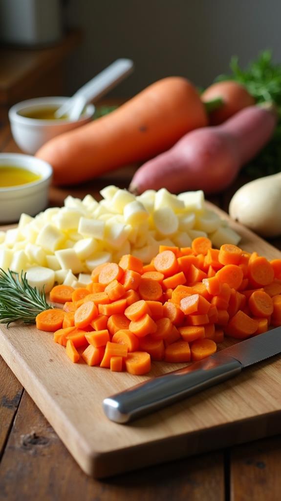 prep vegetables for roasting