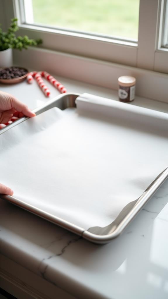 prepare baking sheet lining