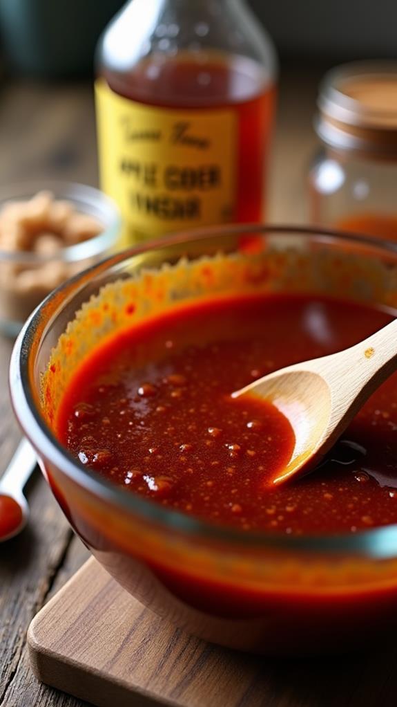 prepare bbq sauce mixture