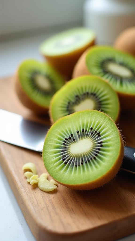 prepare kiwis for slicing