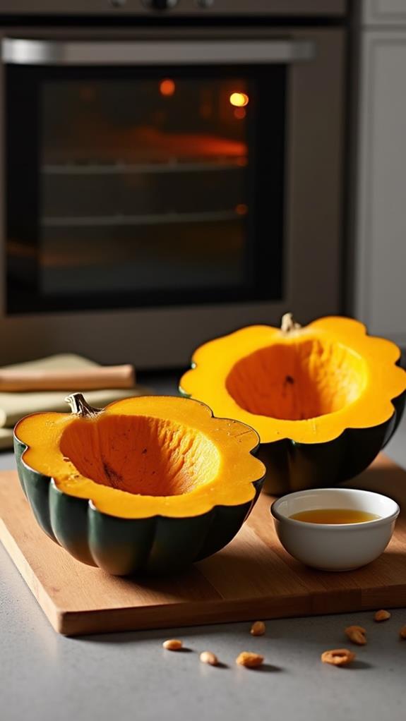 prepare squash preheat oven