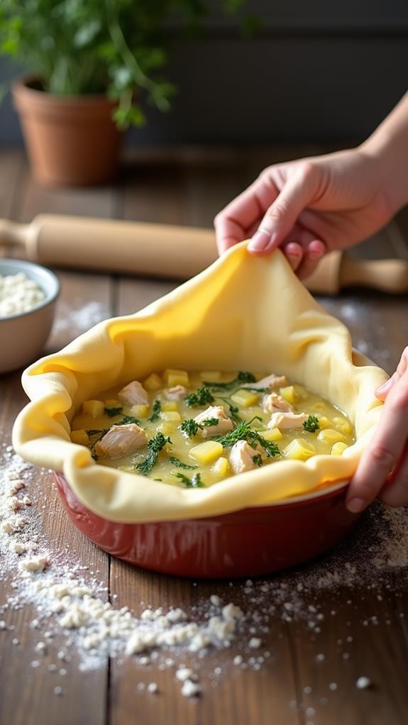 puff pastry topping applied
