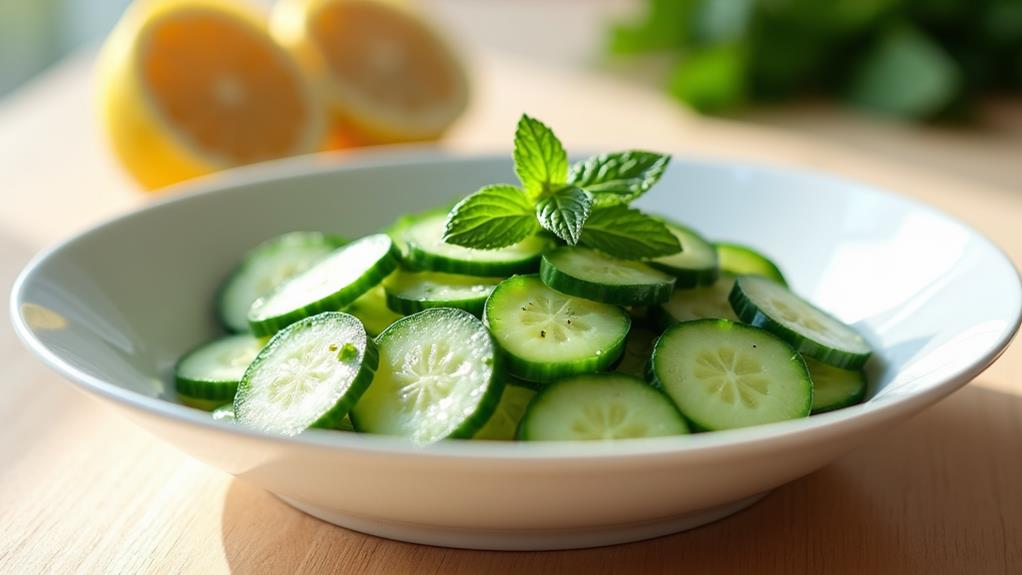 refreshing cucumber mint salad