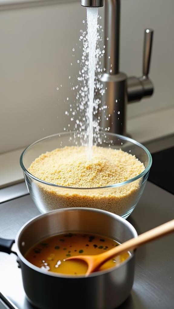 rinse cook prepare quinoa
