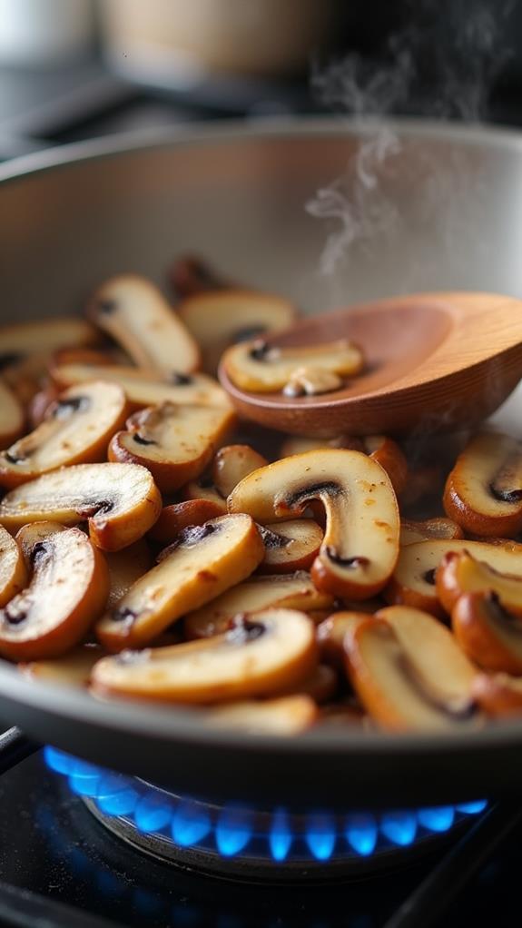 saut mushrooms until golden