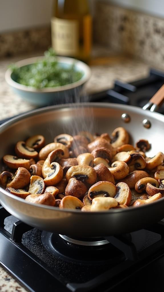 saut mushrooms until golden