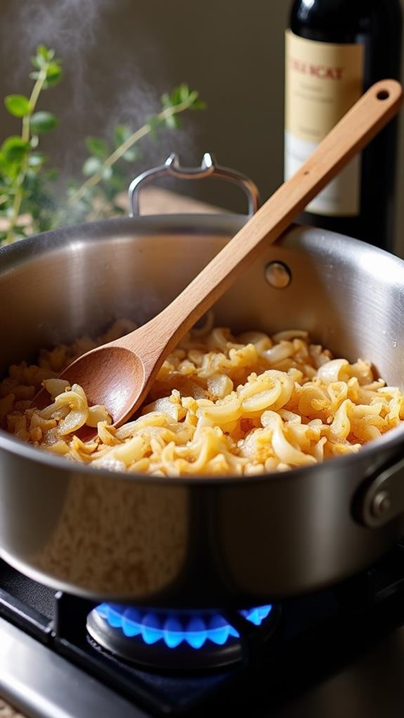saut onions until softened