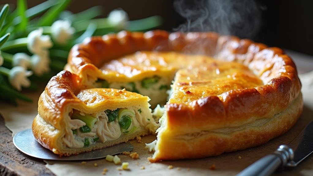 savory garlic chicken pie