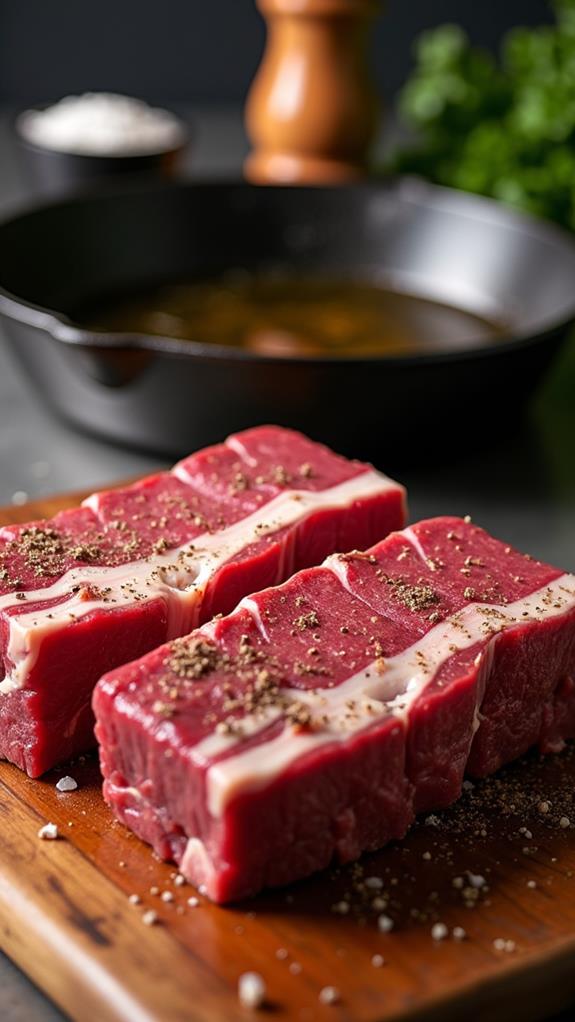 season and brown ribs