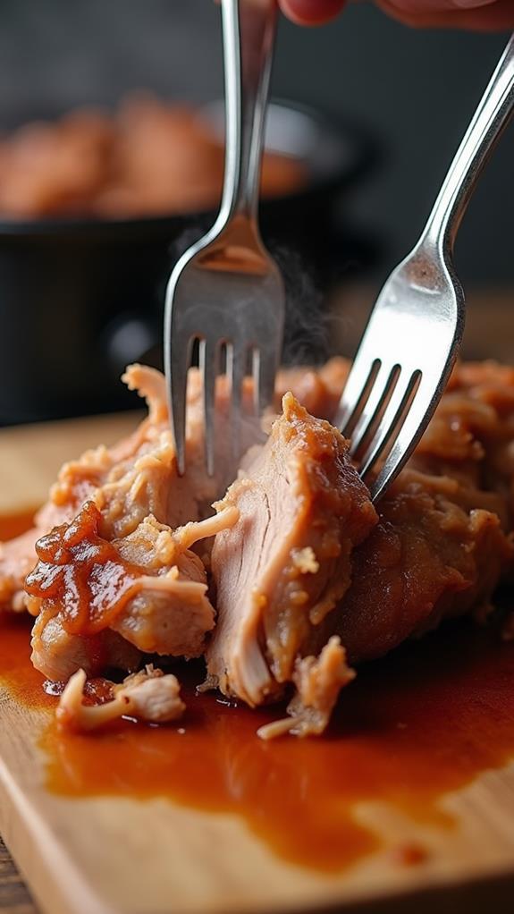 shred pork using forks