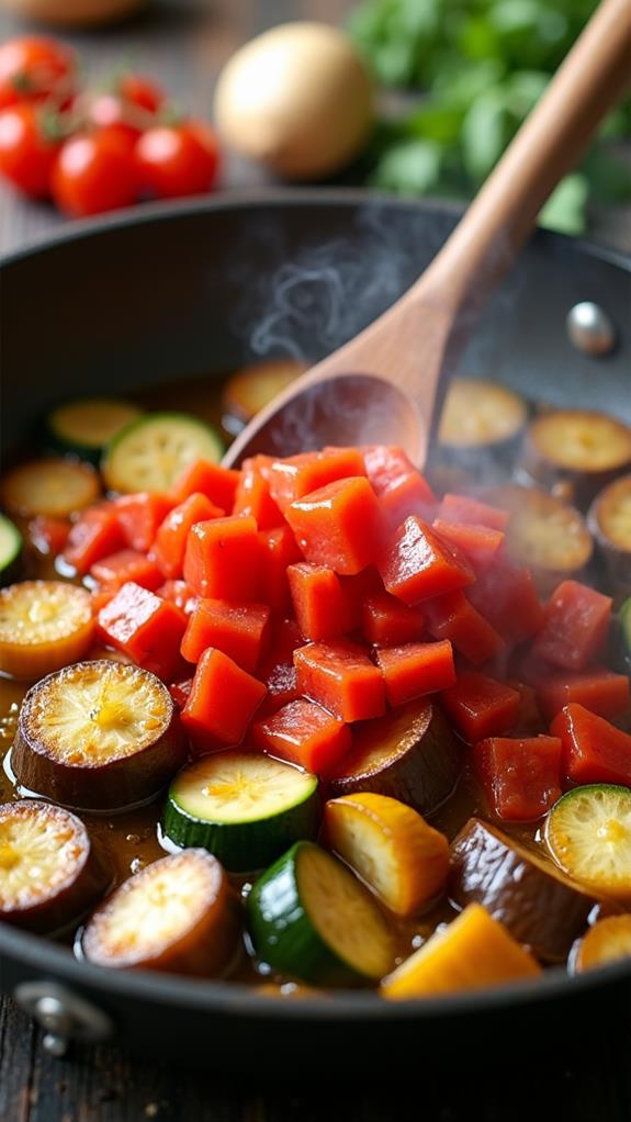 simmer with added tomatoes