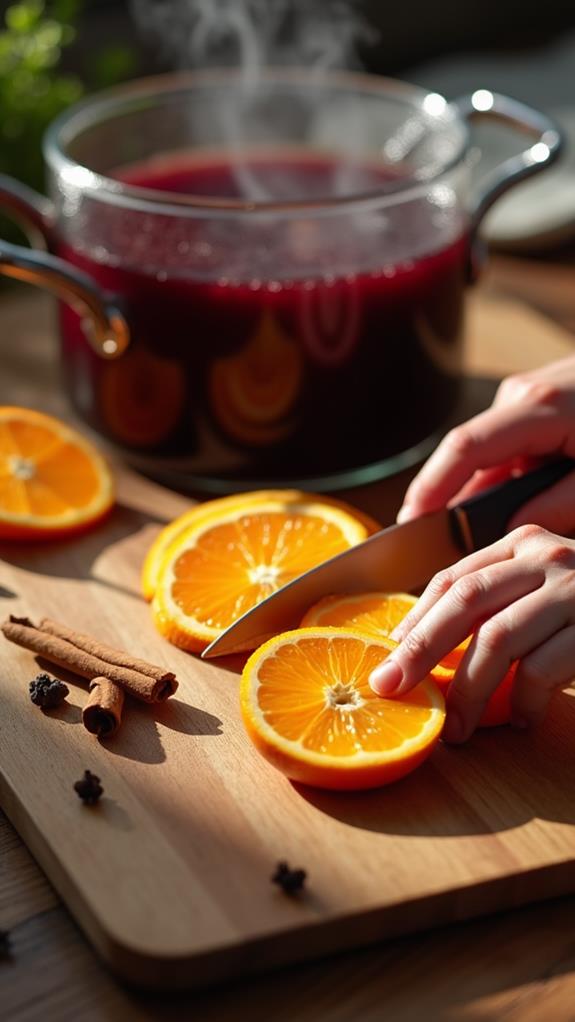 slice and incorporate orange