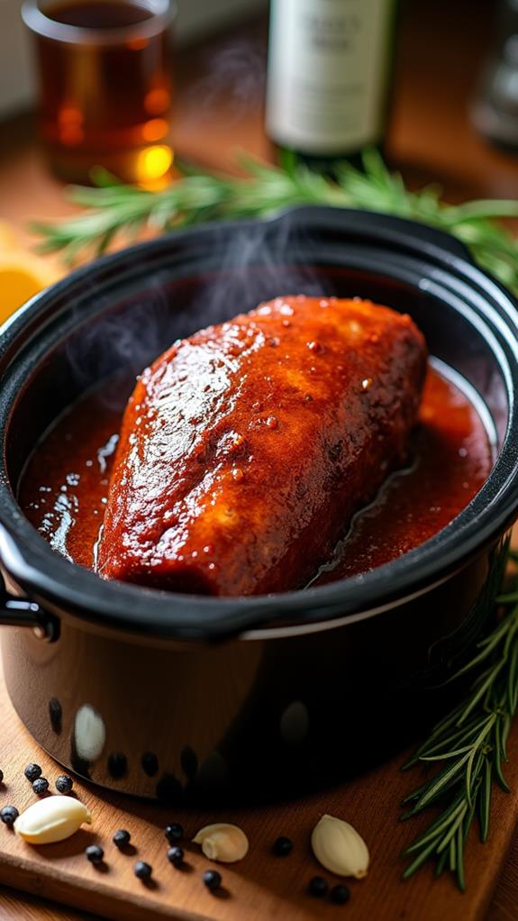 slow cooker cooking step