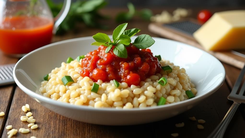 smoky tomato salsa risotto