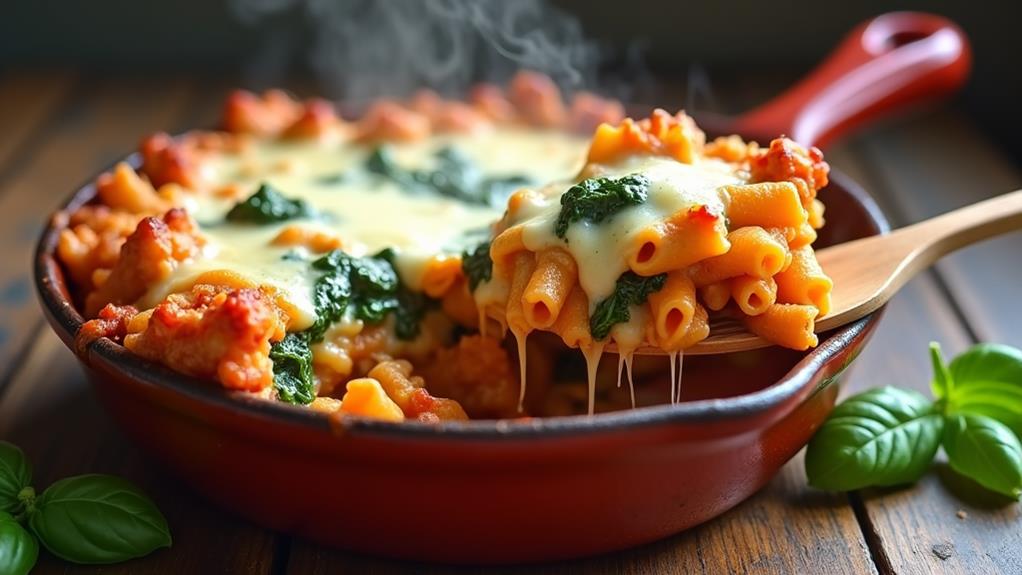 spinach ricotta baked ziti