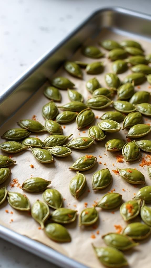 spread seeds on sheet