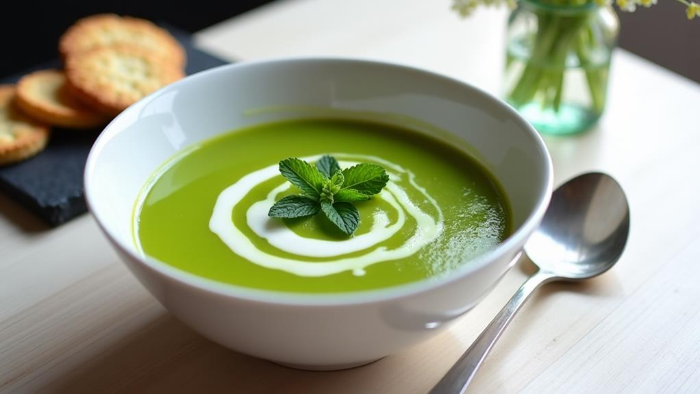 spring onion pea soup