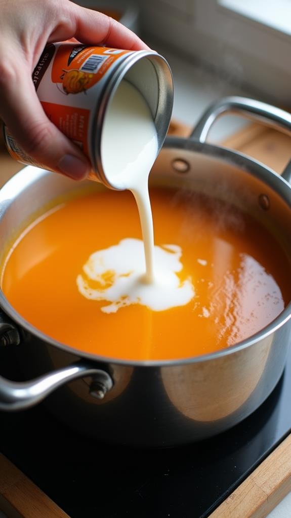 stir in coconut milk