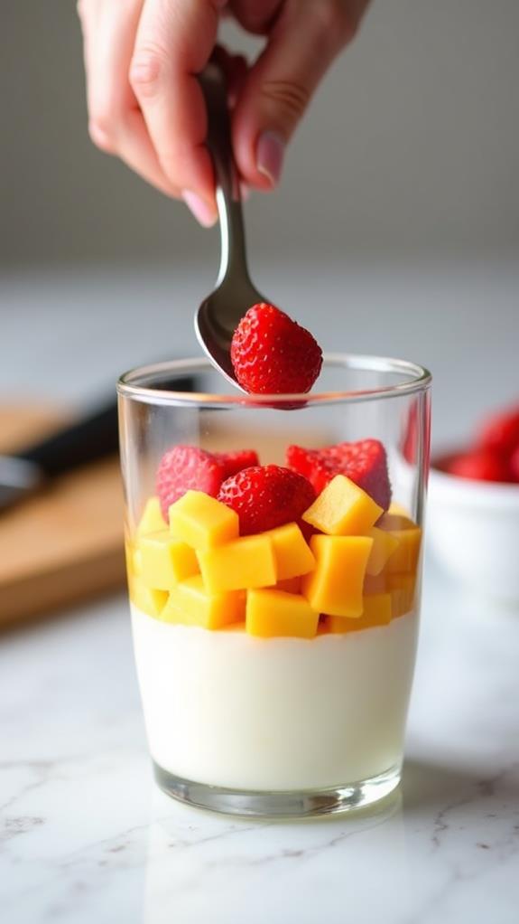 strawberry layer addition step