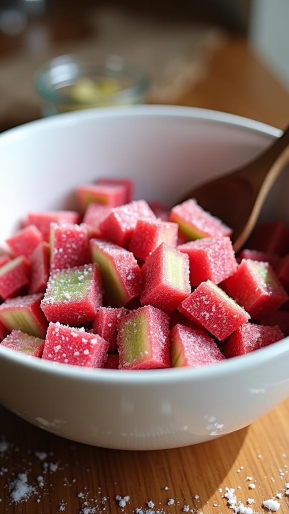 sugar coated rhubarb preparation