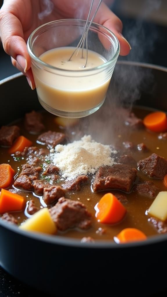 thicken using flour slurry