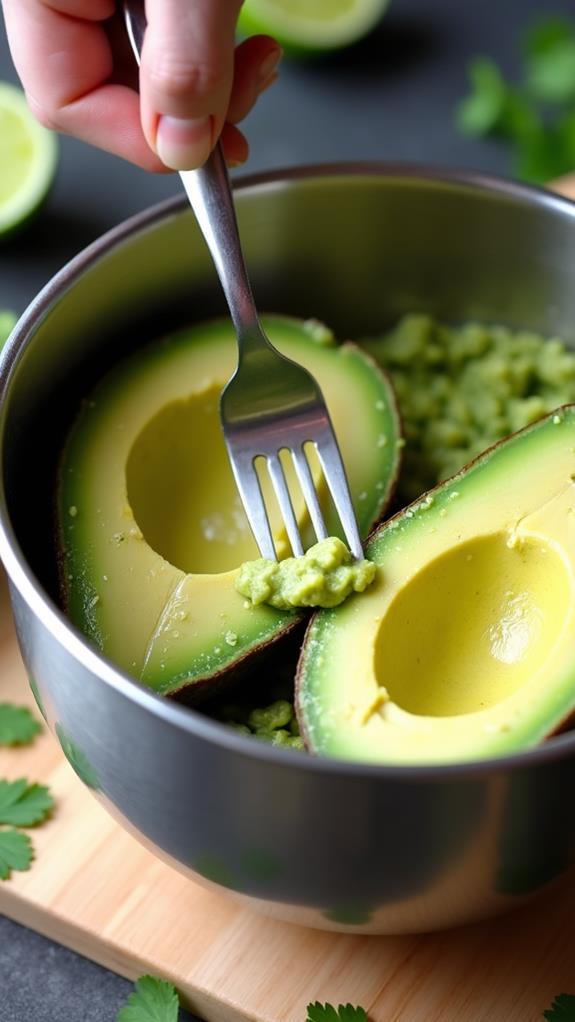 thoroughly mash ripe avocados