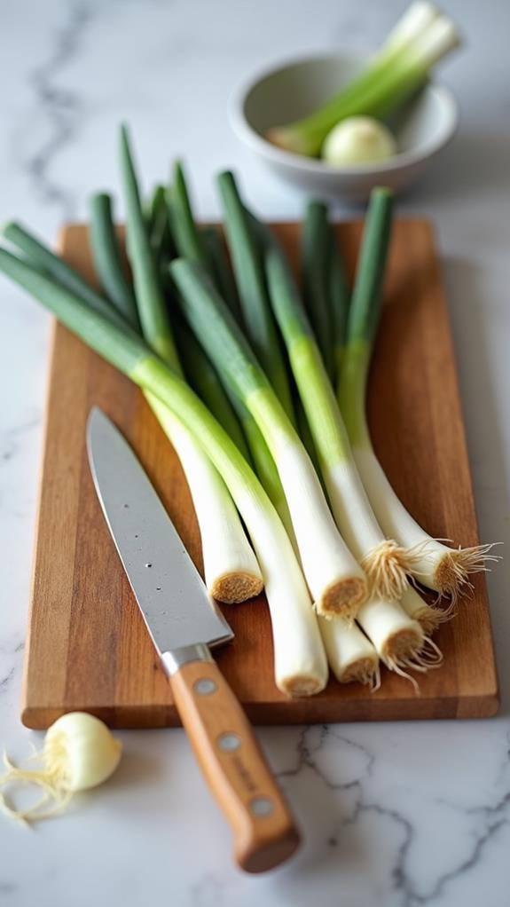 trimmed and cleaned onions