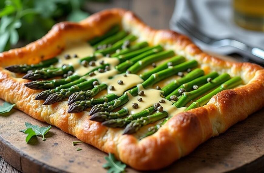 vegetable tart with hollandaise