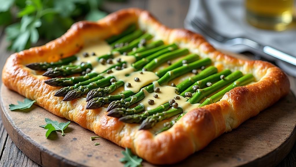vegetable tart with hollandaise