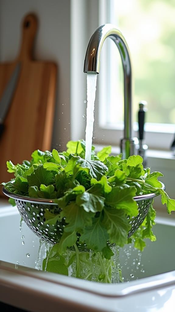 wash and dry greens