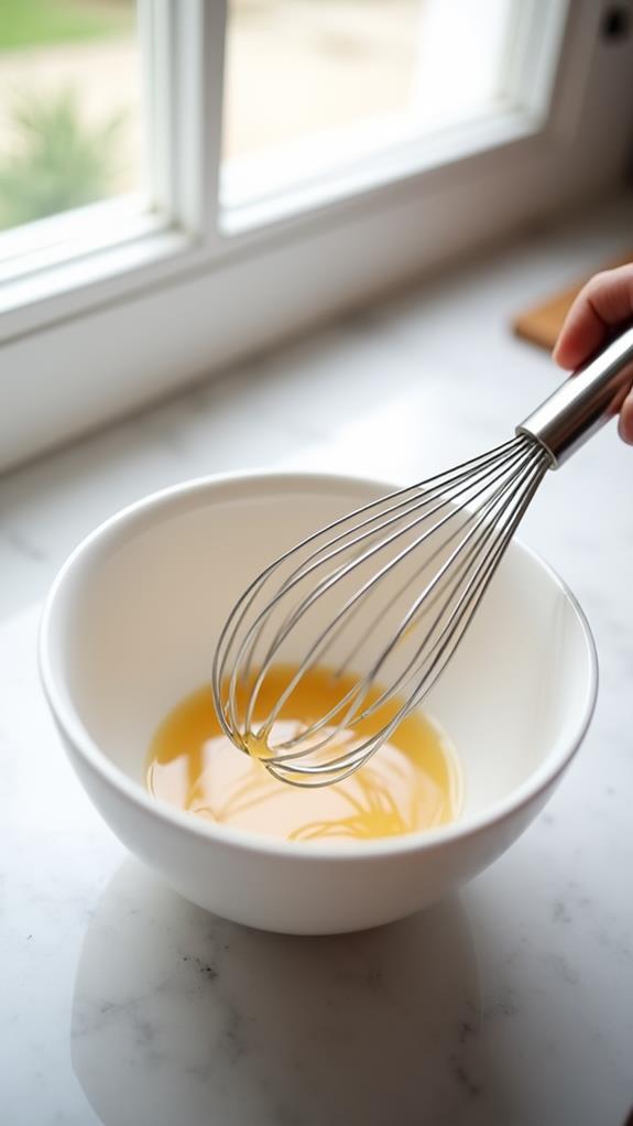 whip vanilla in bowl