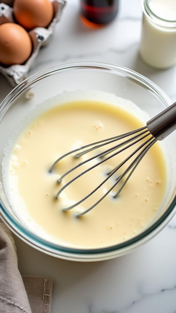 whisk milk and eggs