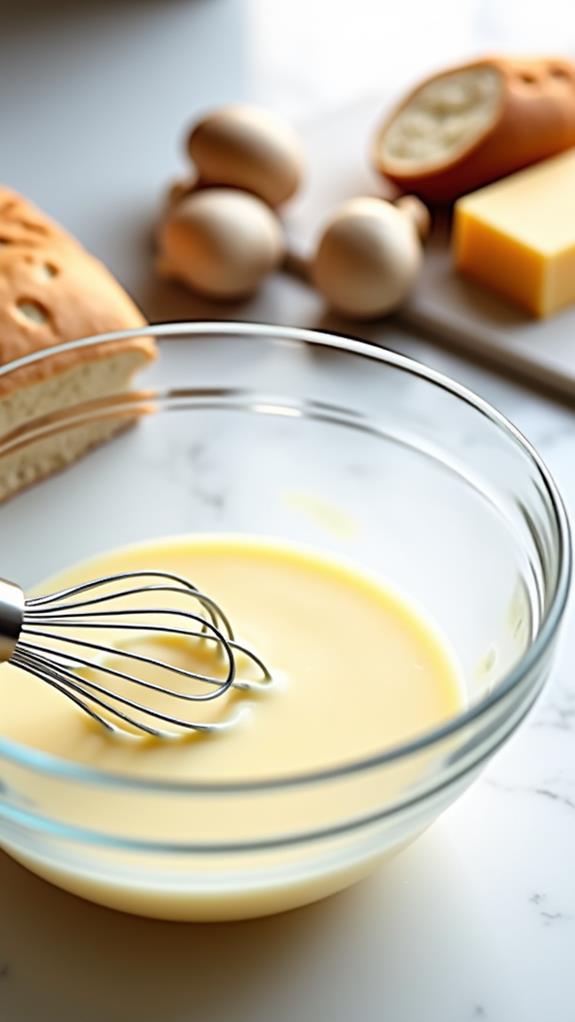 whisk together milk eggs