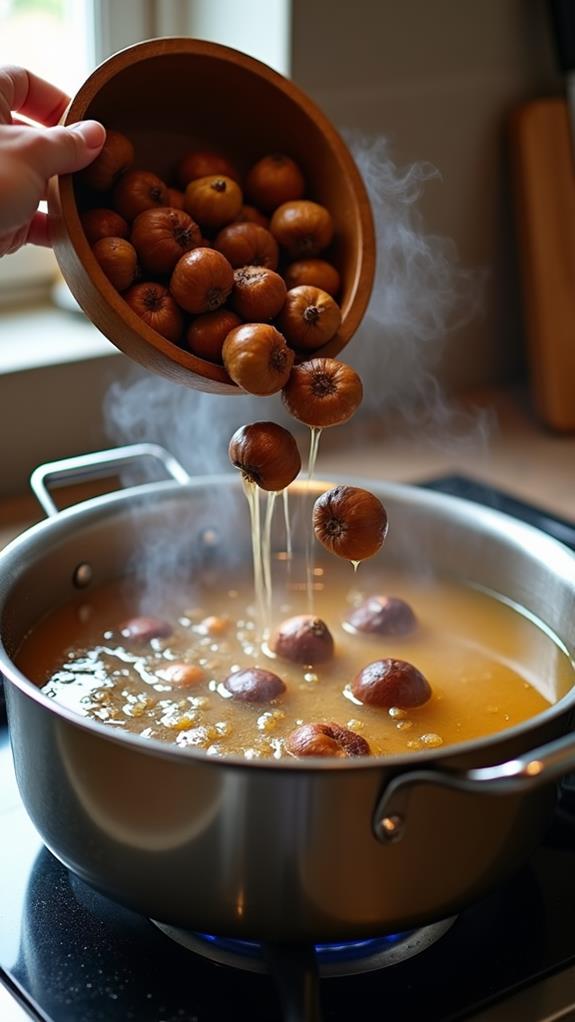 add broth and chestnuts