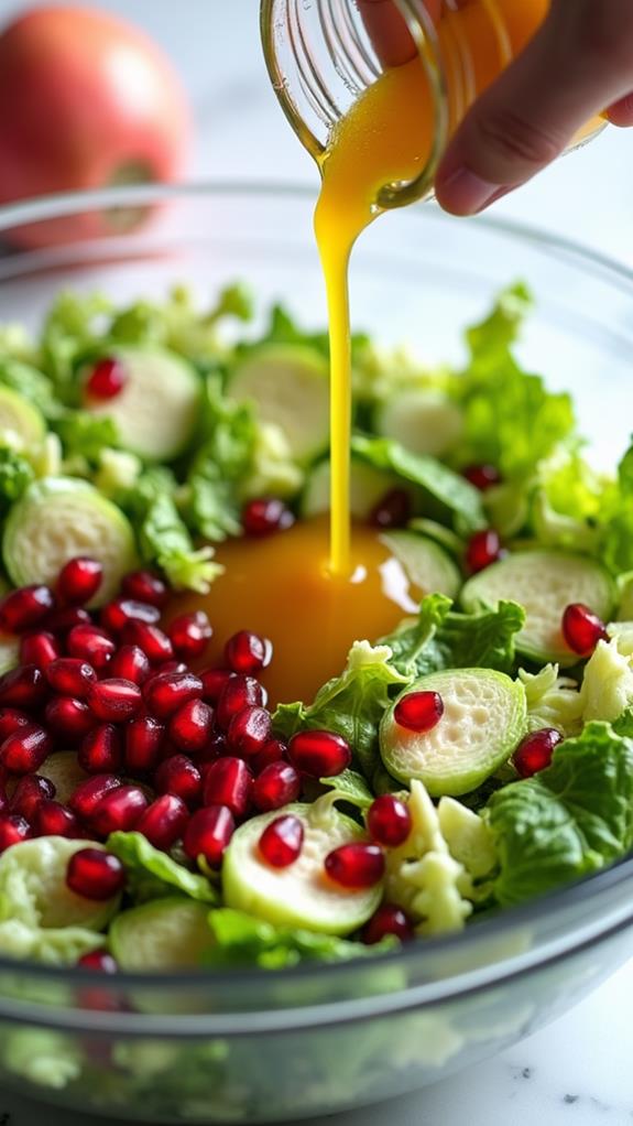 add dressing to salad