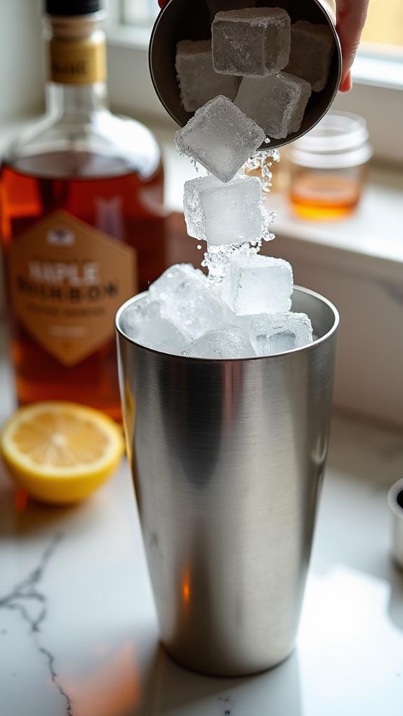 add ice to shaker