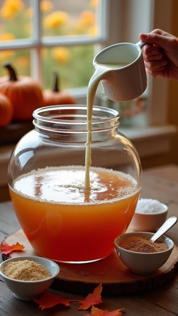 add milk and sugar