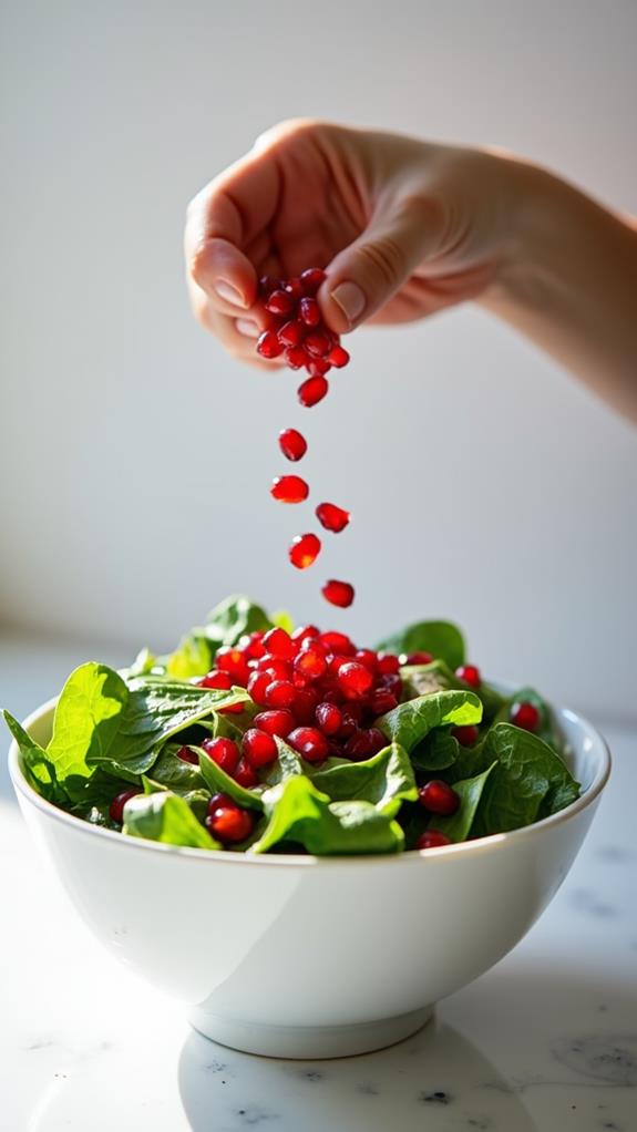 add pomegranate seeds now
