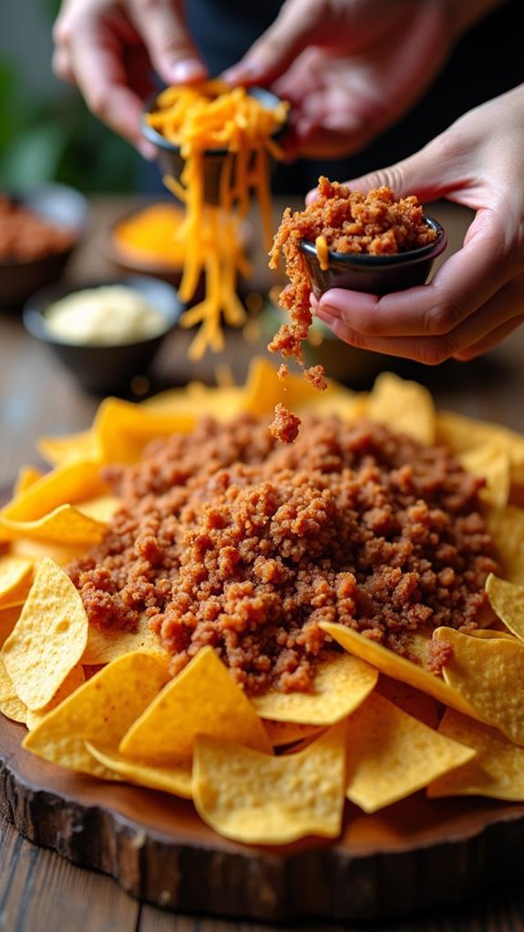 add toppings to chips
