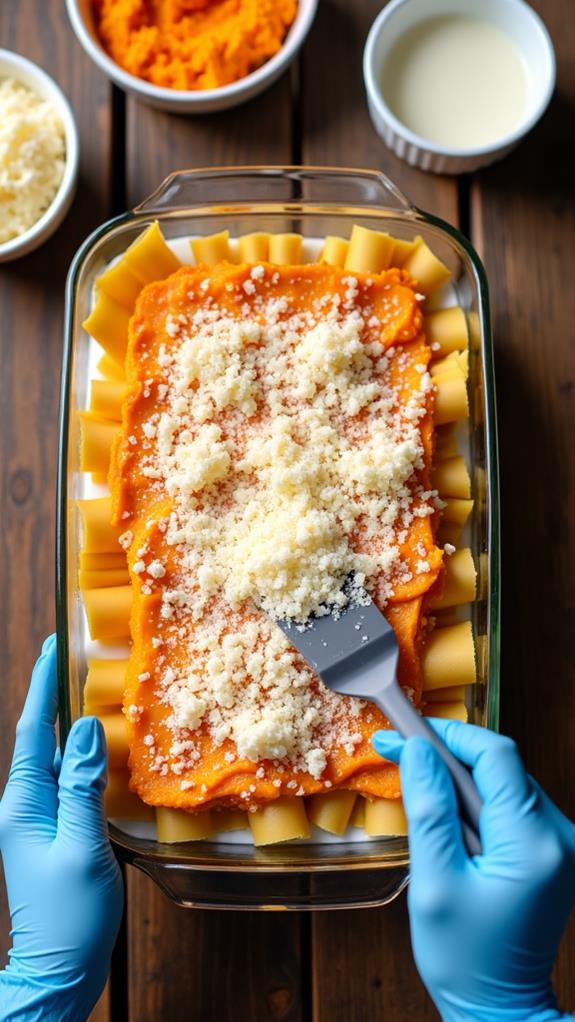 assemble lasagna layers carefully