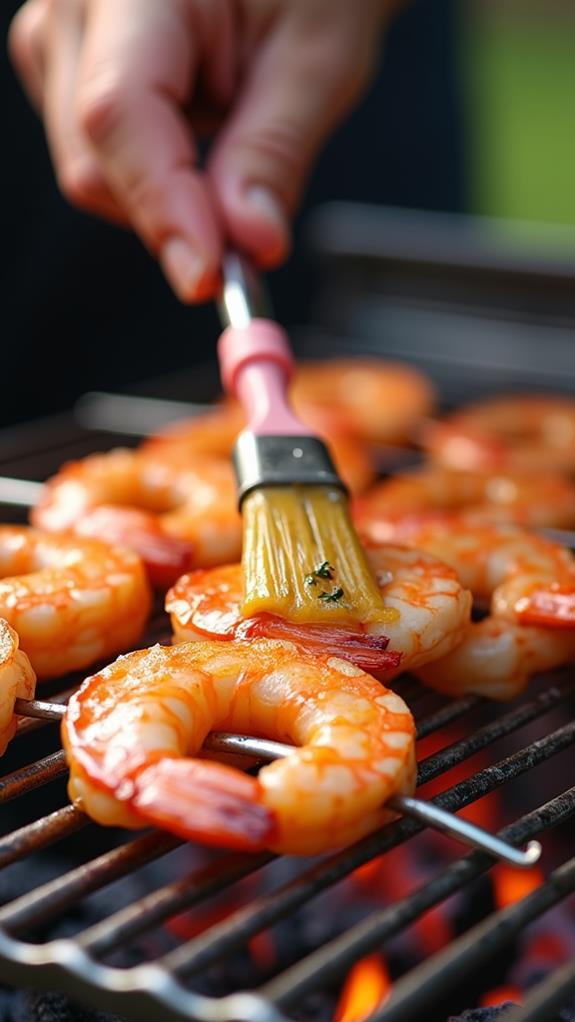 brush shrimp with mixture