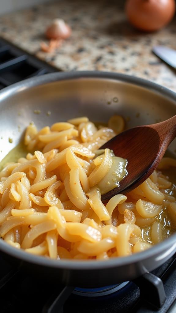 caramelize onions in skillet